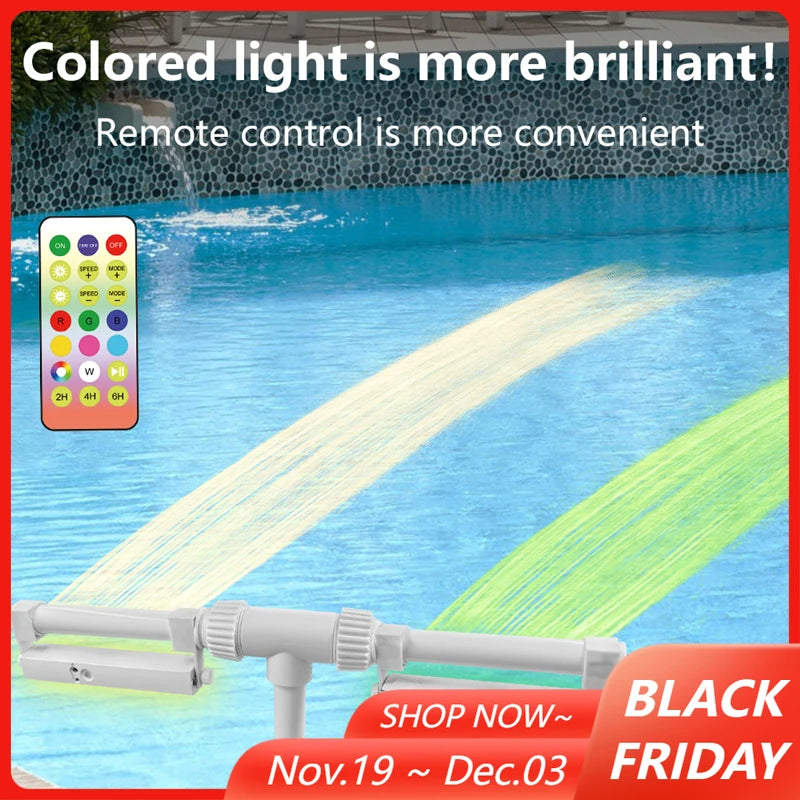 Pool Fountain with RGB LED Lamp for Pools
