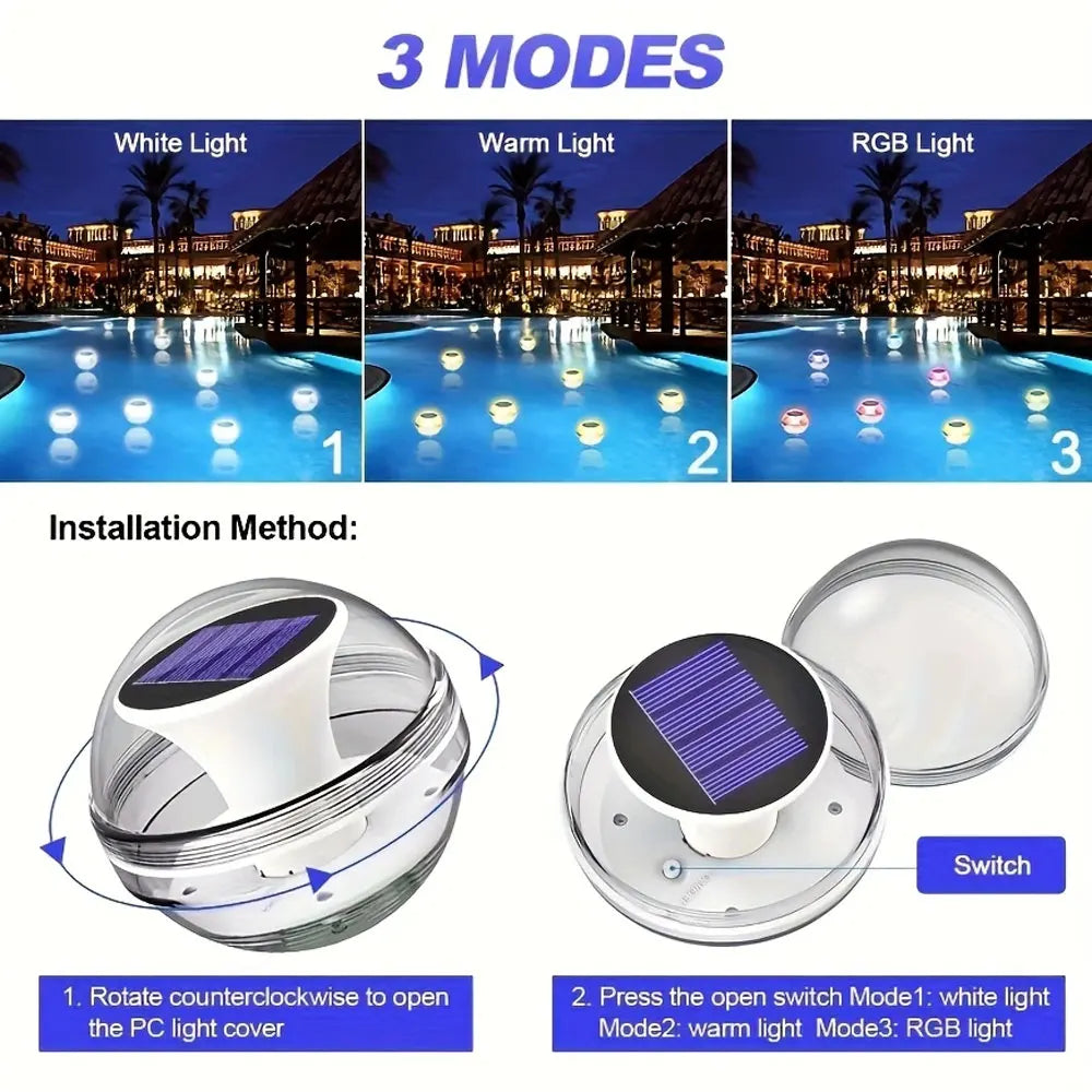 Led Solar Floating Lamp Swimming Pool