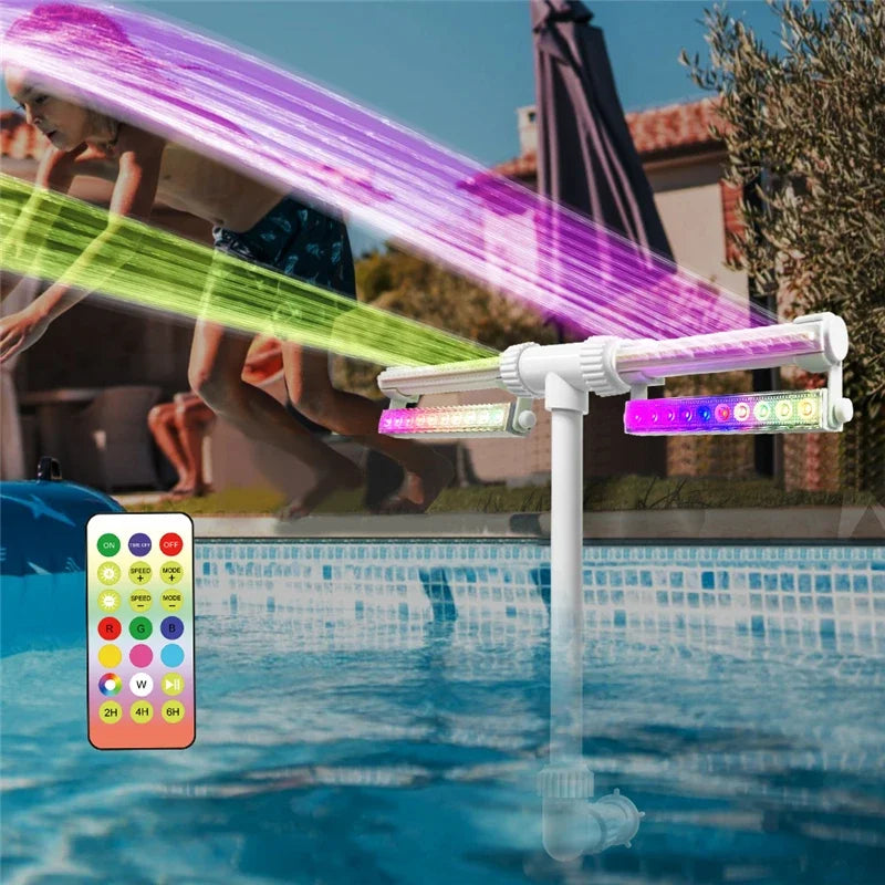 Pool Fountain with RGB LED Lamp for Pools