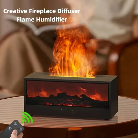 Simulated 3D Flame Aromatherapy Essential Oil Diffuser