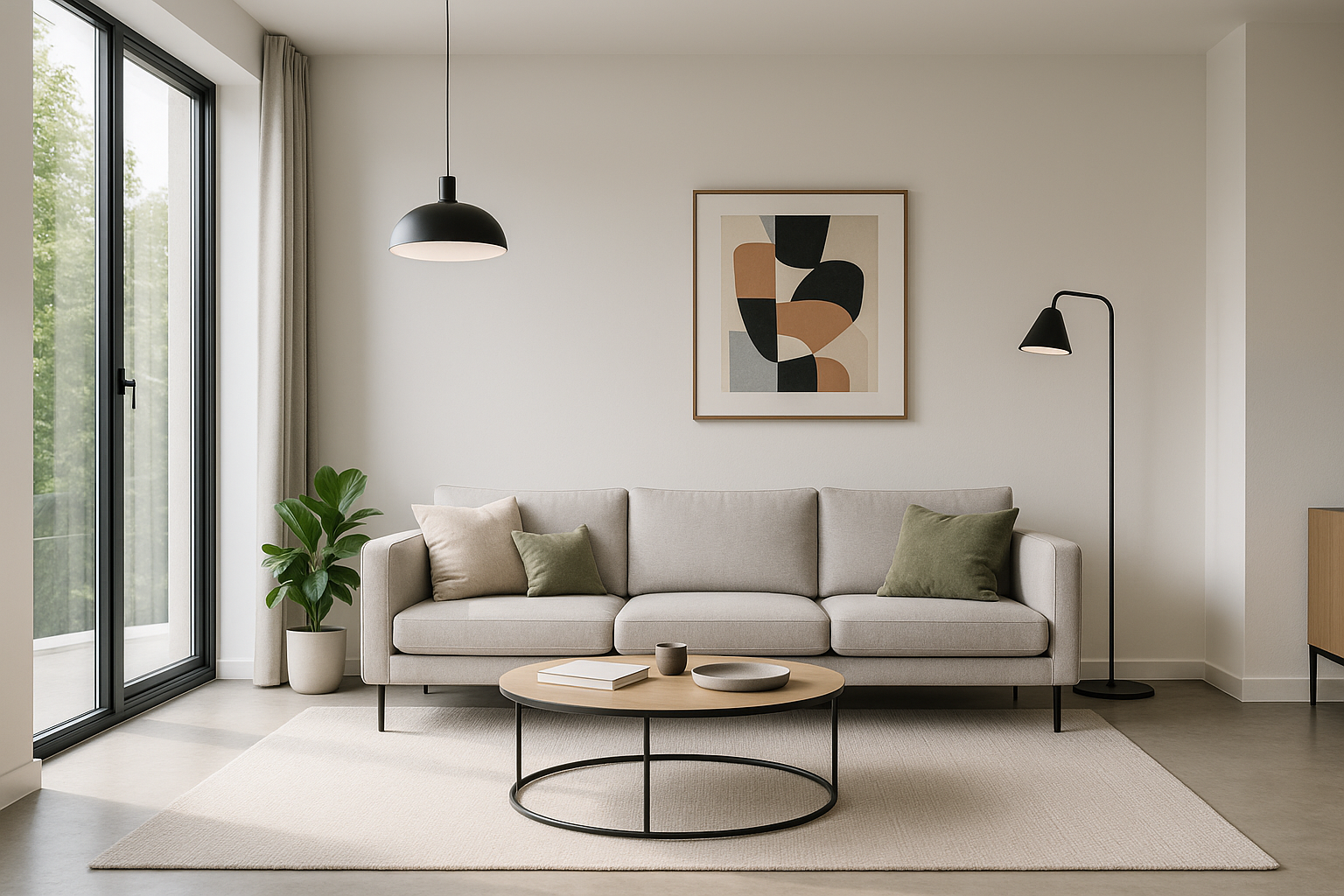 neat & modern living room